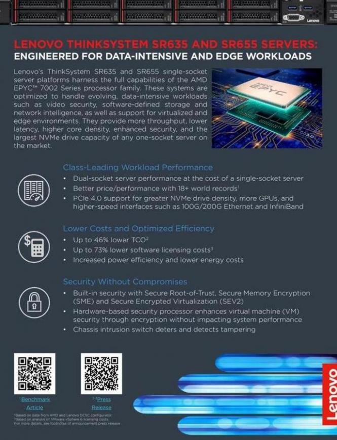ThinkSystem SR635 and SR655: Engineered for data-intensive and Edge workloads . Lenovo (2019-10-31-2019-10-31)