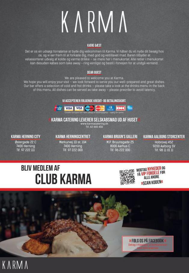 Menukort . Karma Cafe Restaurant (2021-03-23-2021-03-23)