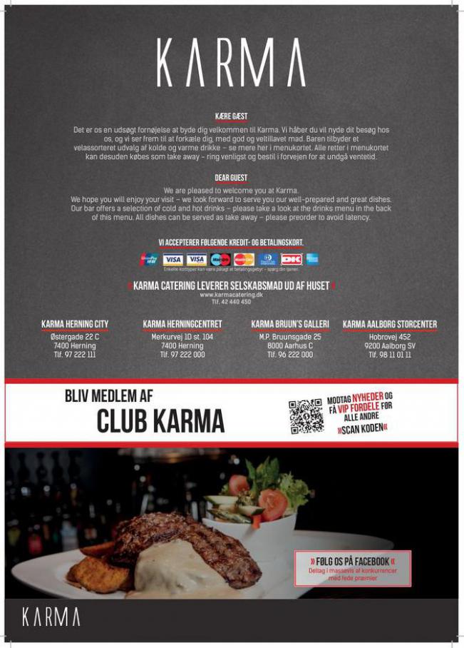 Menukort . Karma Cafe Restaurant (2021-05-31-2021-05-31)