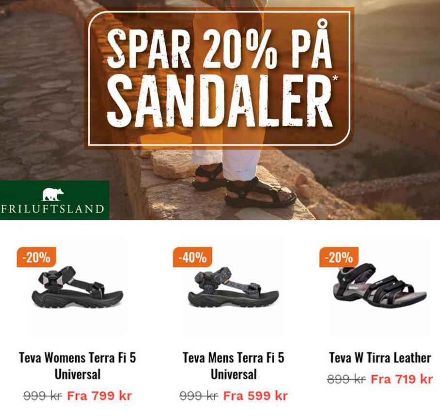 Spar 20 % på sandaler. Friluftsland (2021-07-19-2021-07-19)