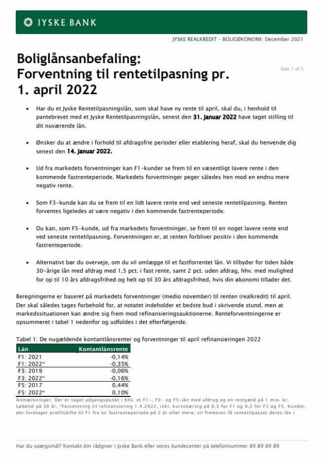Låneanbefaling rentetilpasning april 2022. Jyske Bank (2022-04-30-2022-04-30)