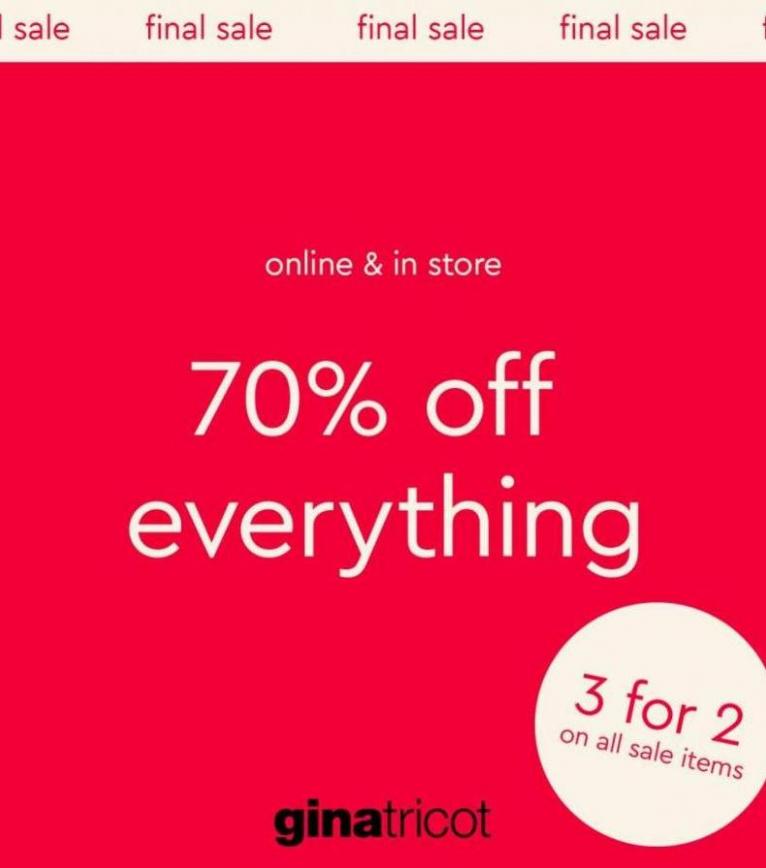70% Off Everything. Gina Tricot (2023-02-01-2023-02-01)